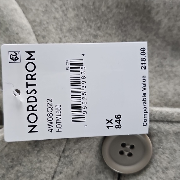 NWT Max Studio Brushed Knit Bomber Jacket Button Closure Heather Oatmeal 1X - Picture 12 of 16